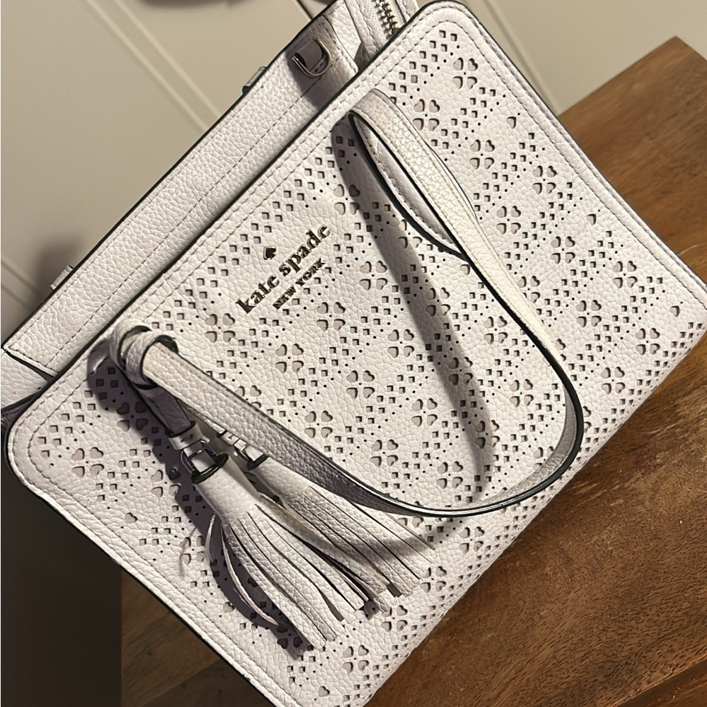 Kate Spade Perforated White Shoulder Bag